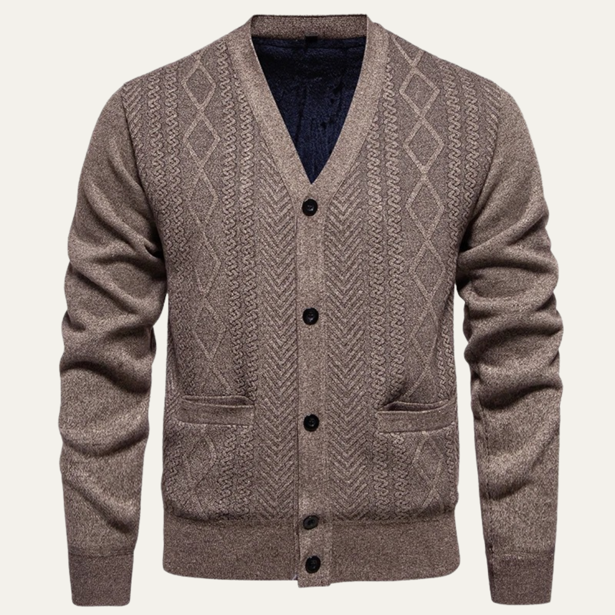 Men's Casual Knit Cardigan Button Up With Pockets - VibreMode