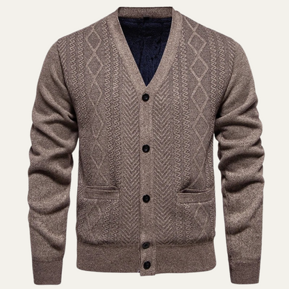 Men's Casual Knit Cardigan Button Up With Pockets - VibreMode