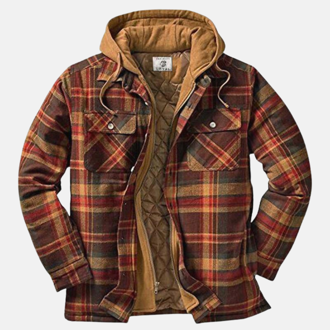 Men's Quilted Flannel Jacket Shirt - VibreMode