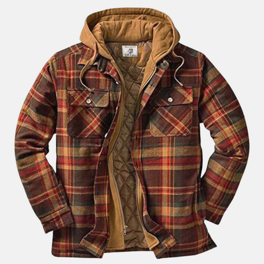 Men's Quilted Flannel Jacket Shirt - VibreMode