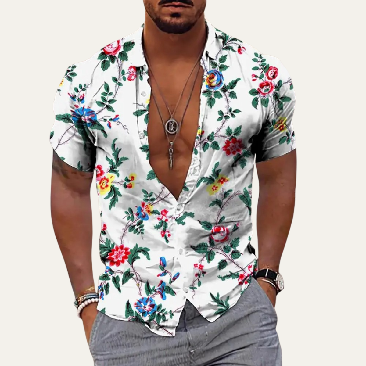 Men's Hawaiian Shirt Tropical Coconut Print