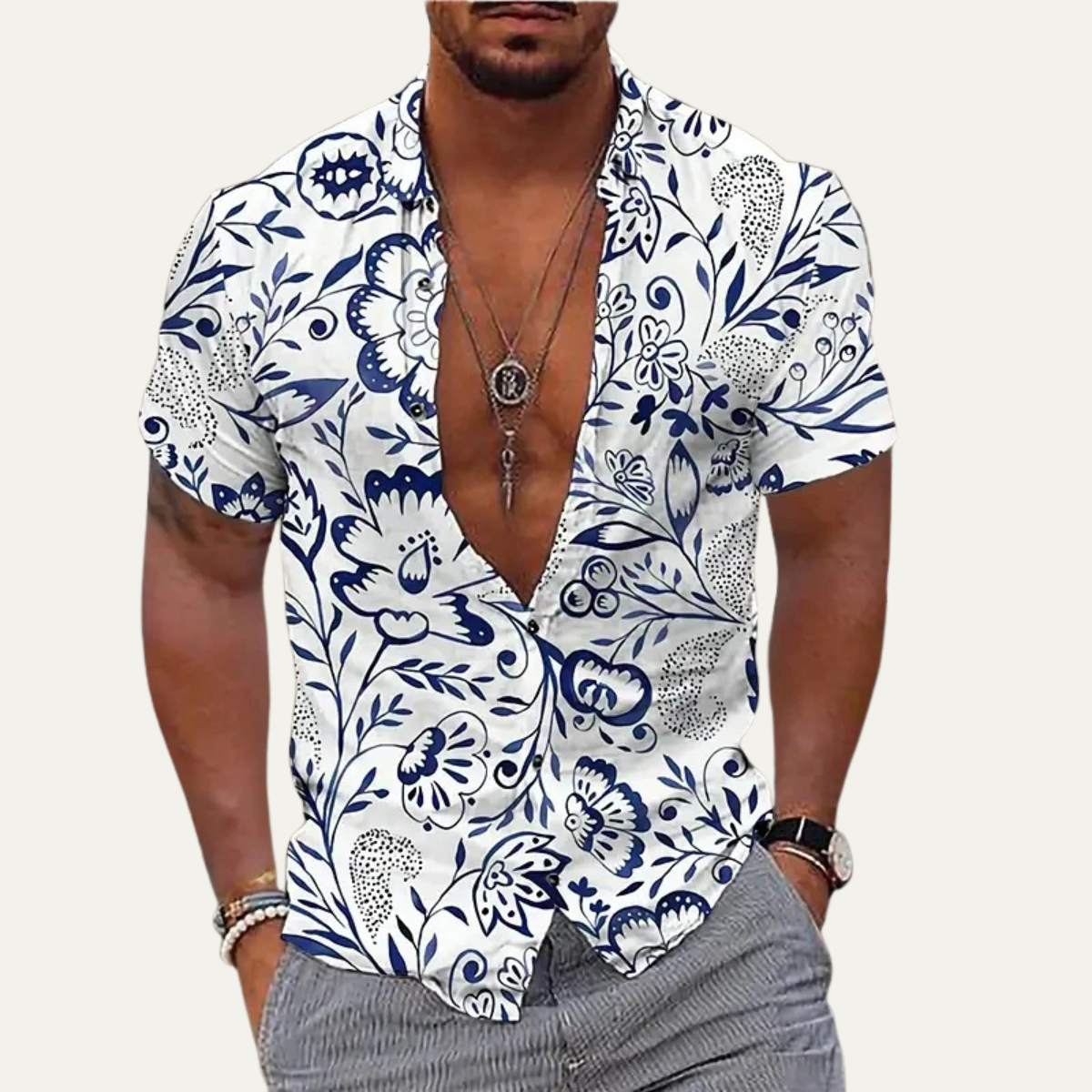Men's Hawaiian Shirt Tropical Coconut Print