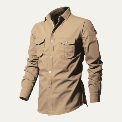 Men's Retro Button Up Shirt Solid