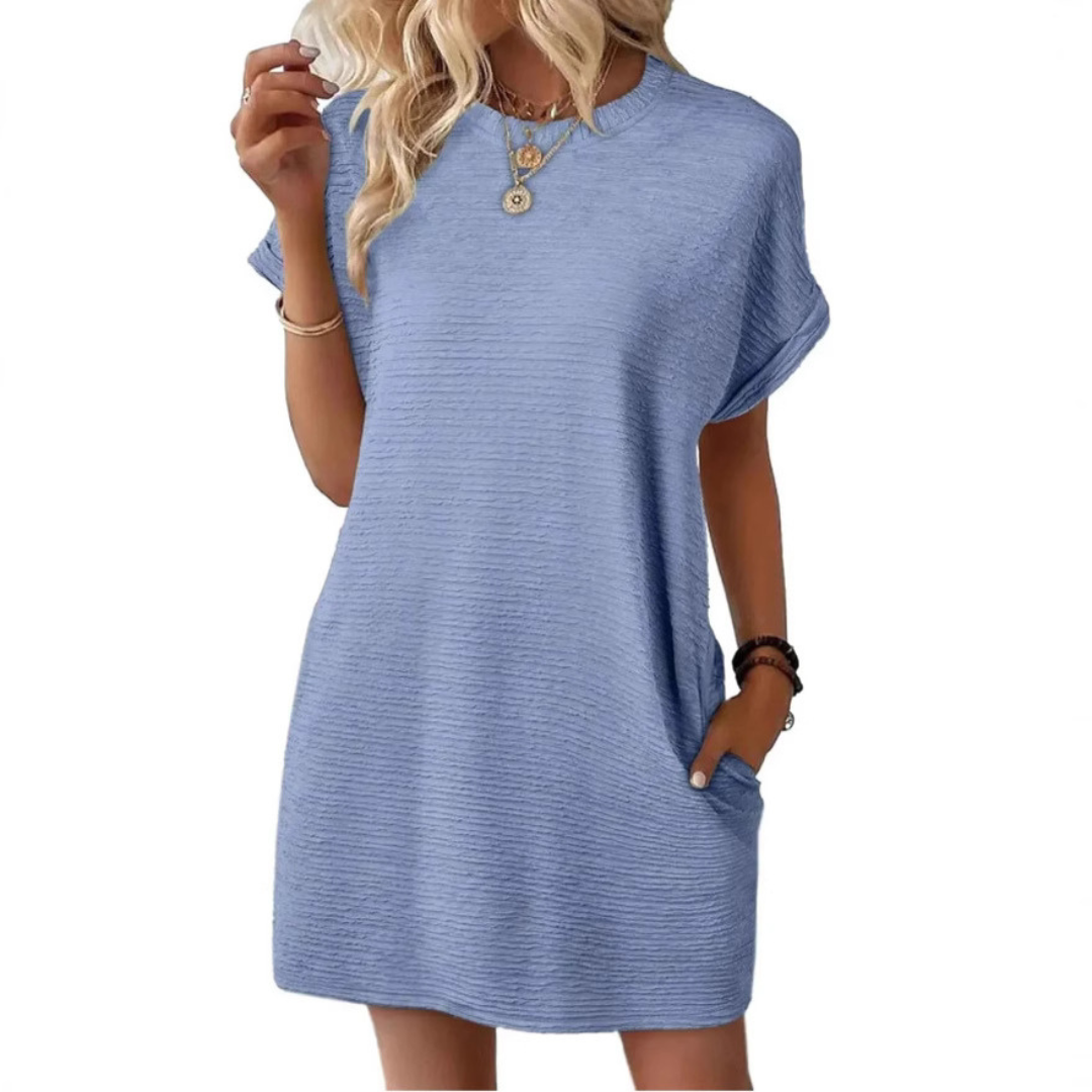 Bright Women's Casual Short Sleeve Mini Dress
