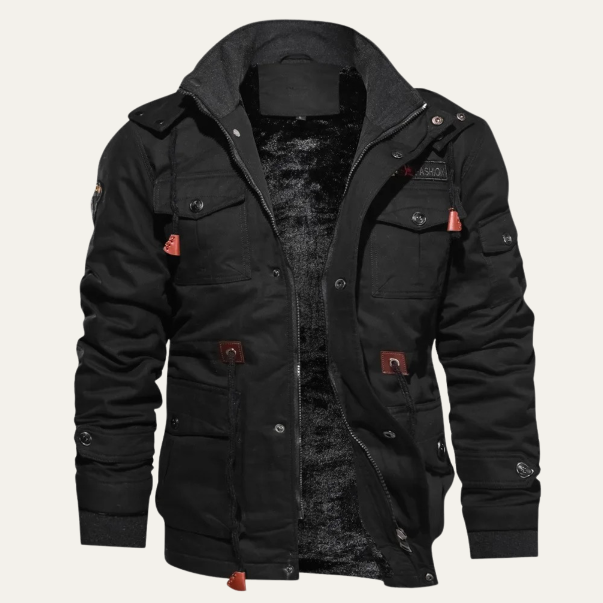 Men's Thick Warm Hooded Utility Jacket
