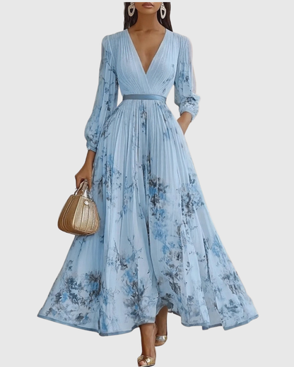 Women's Pleated Maxi Dress Elegant