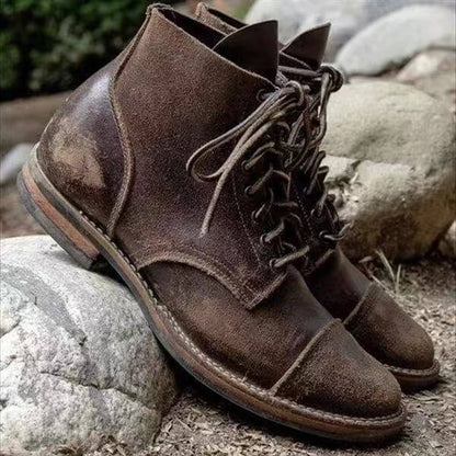 Men's Leather Boots Comfortable Fit Brown