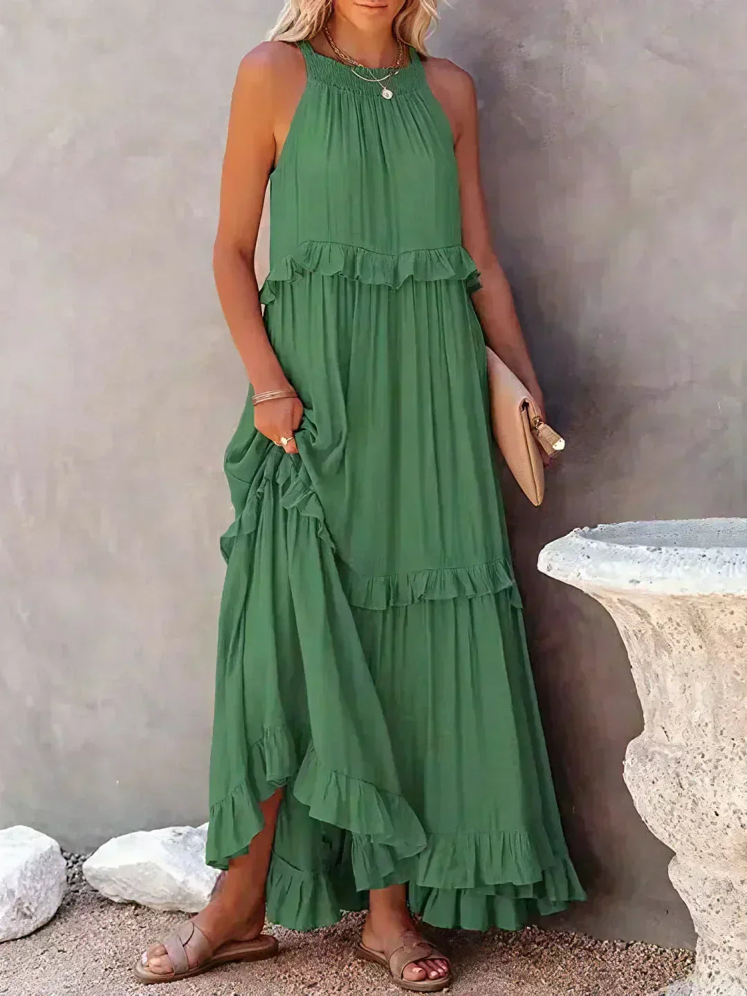 Women's Ruffle Sleeveless Dress