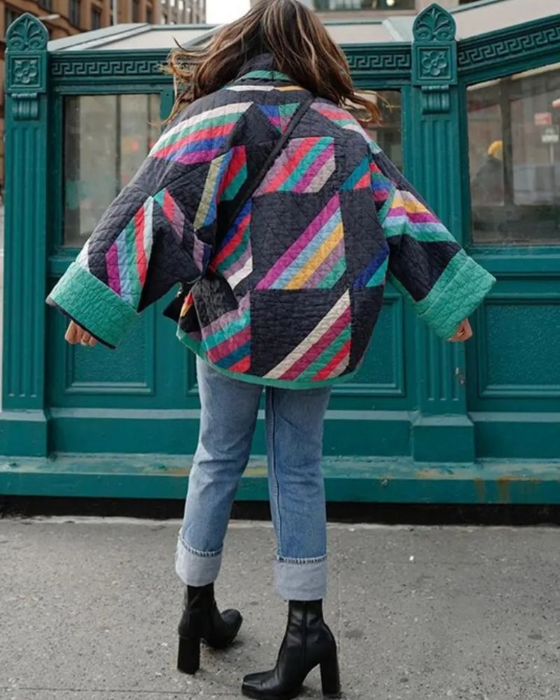 Women's Color Block Oversized Jacket