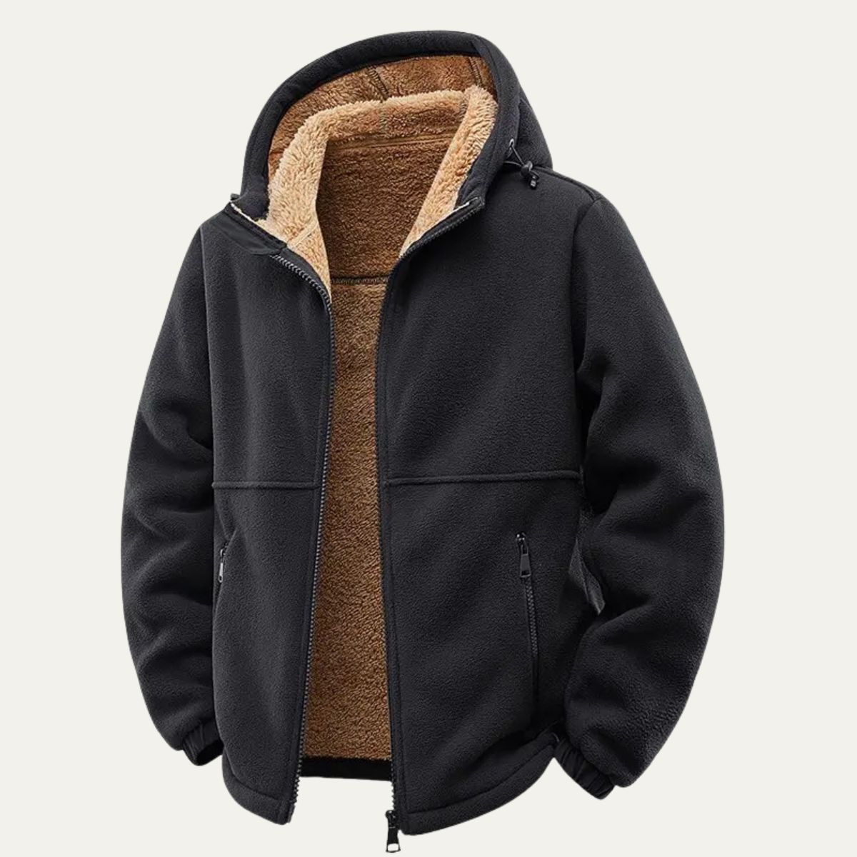 Moscova Men's Sherpa Hoodie Thick Warm Zip Up