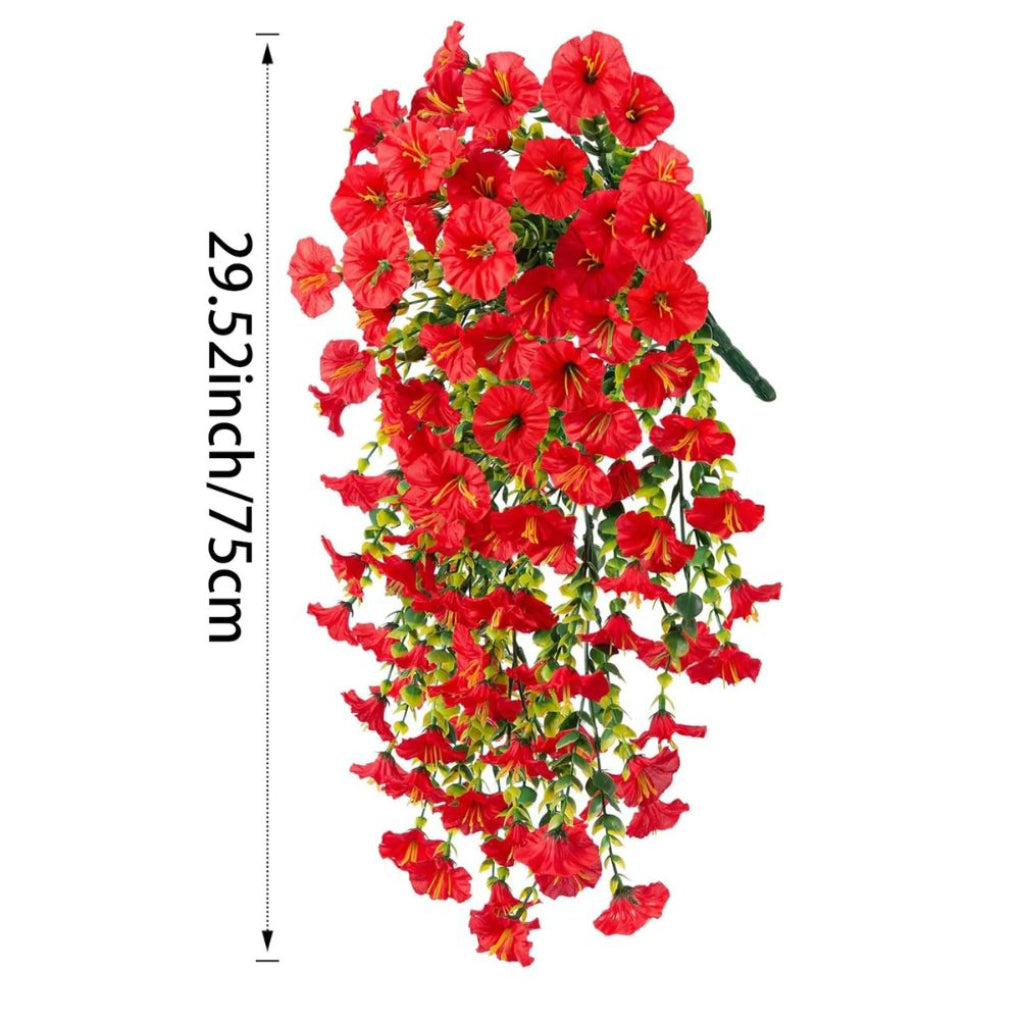 Artificial Morning Glory Flower Hanging Decor UV Resistant