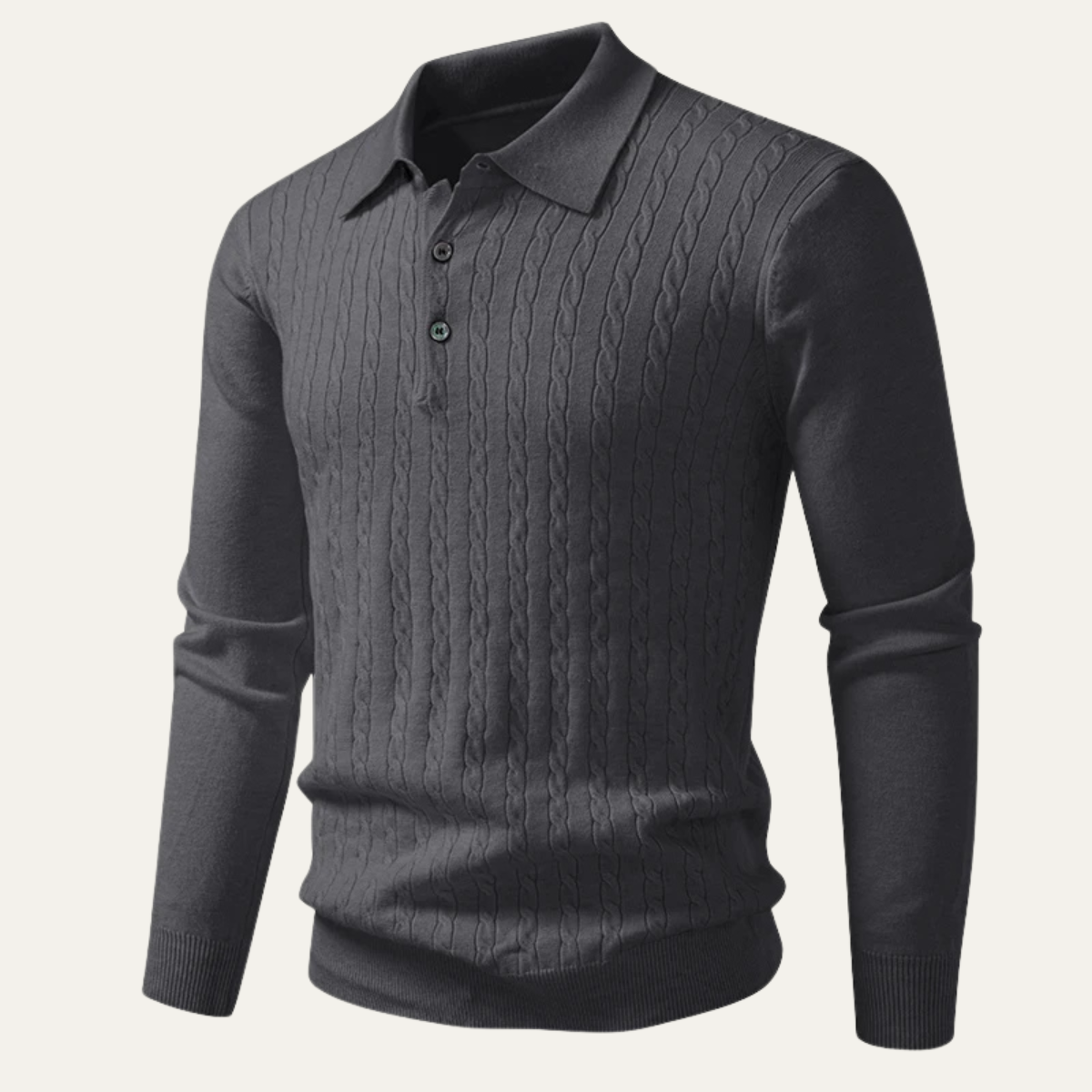 Men's Cotton Polo Sweater Soft Knit