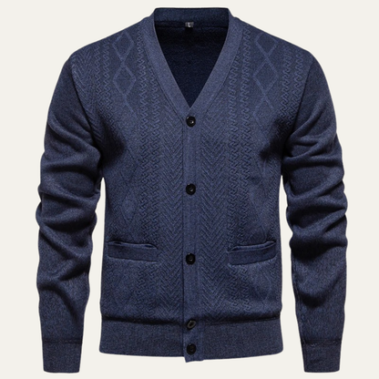 Men's Soft Knit V Neck Cardigan
