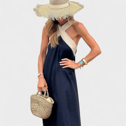 Women's Maxi Dress Cross Neck Casual Fit