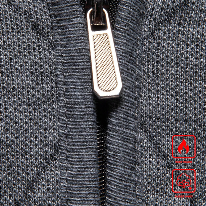 Men's Quarter Zip Sweater Diamond Pattern Knit