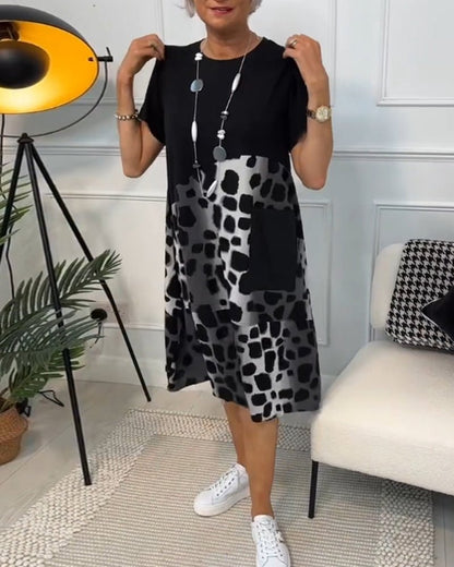 Comfortable Floral Midi Dress with Pockets