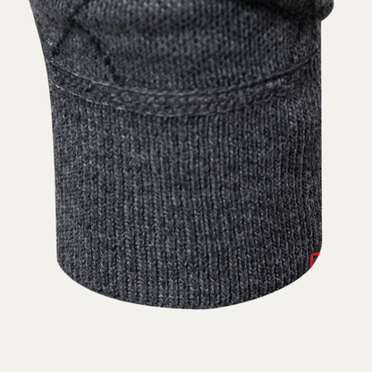 Men's Quarter Zip Sweater Diamond Pattern Knit