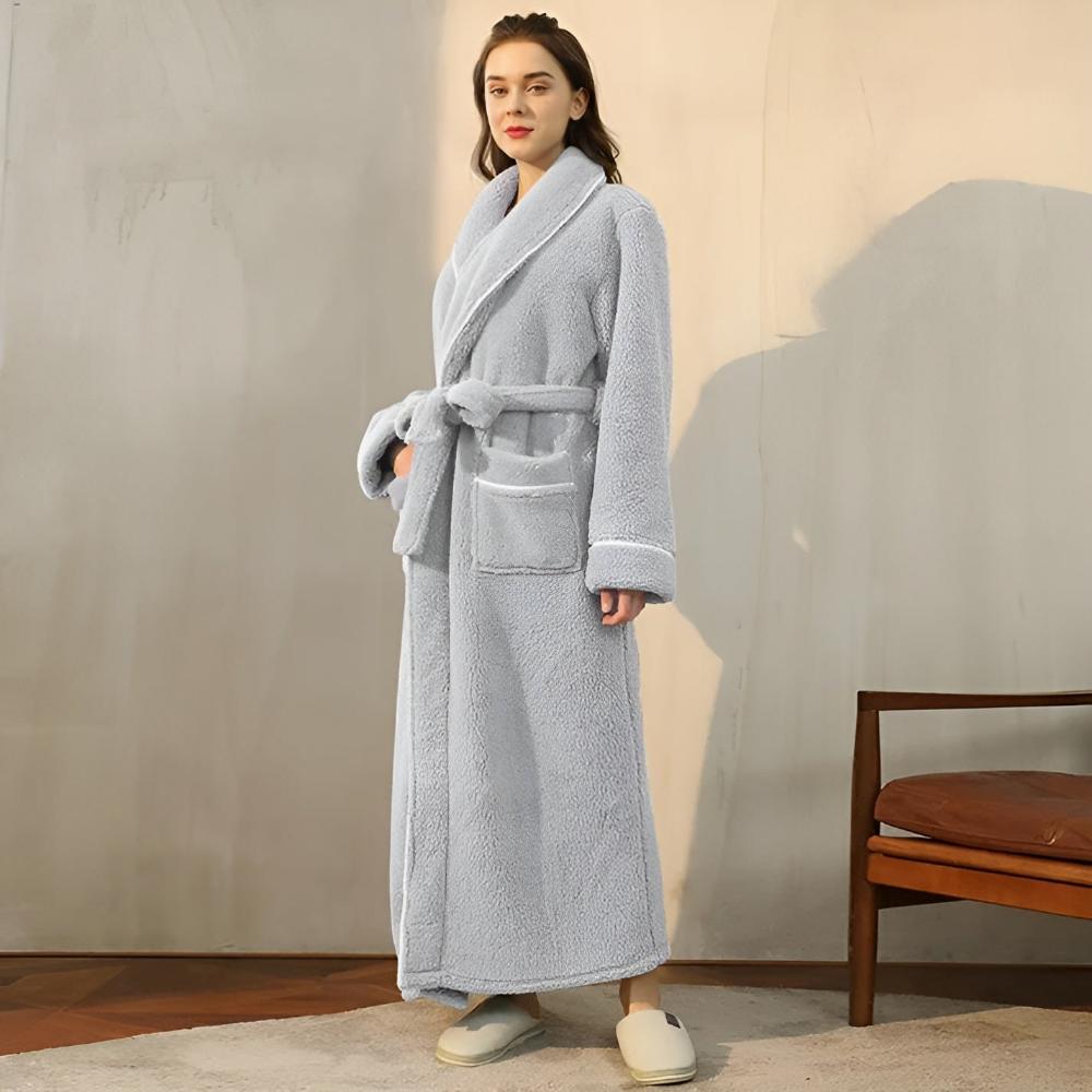 Soft Fleece Bathrobe Warm Comfortable