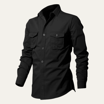 Men's Retro Button Up Shirt Solid