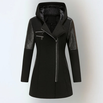 Women's Asymmetrical Zip Hooded Coat