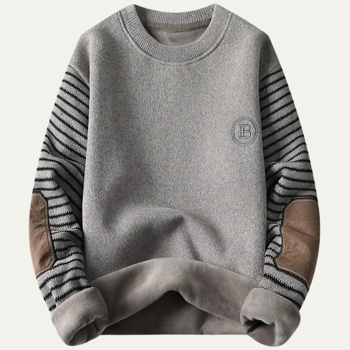 Westlake Men's Patchwork Crew Neck Knit Sweater - VibreMode