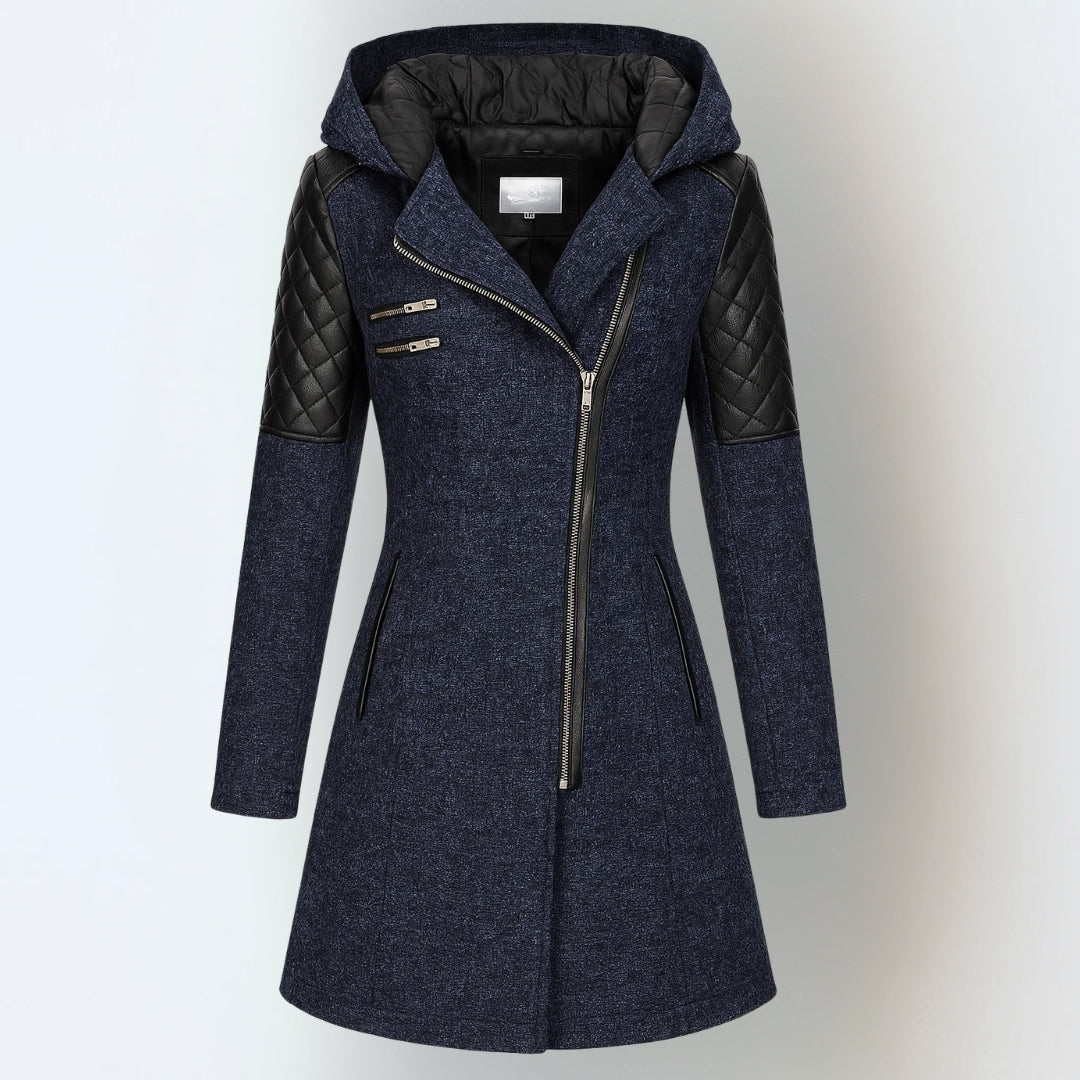 Women's Asymmetrical Zip Hooded Coat