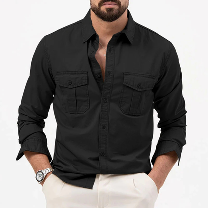 Men's Retro Button Up Shirt Solid