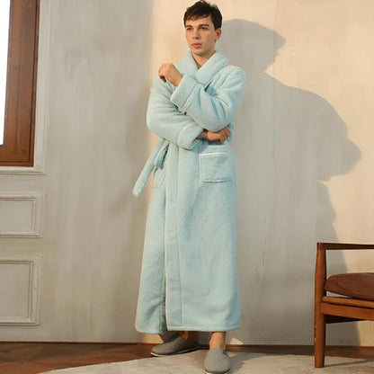 Soft Fleece Bathrobe Warm Comfortable