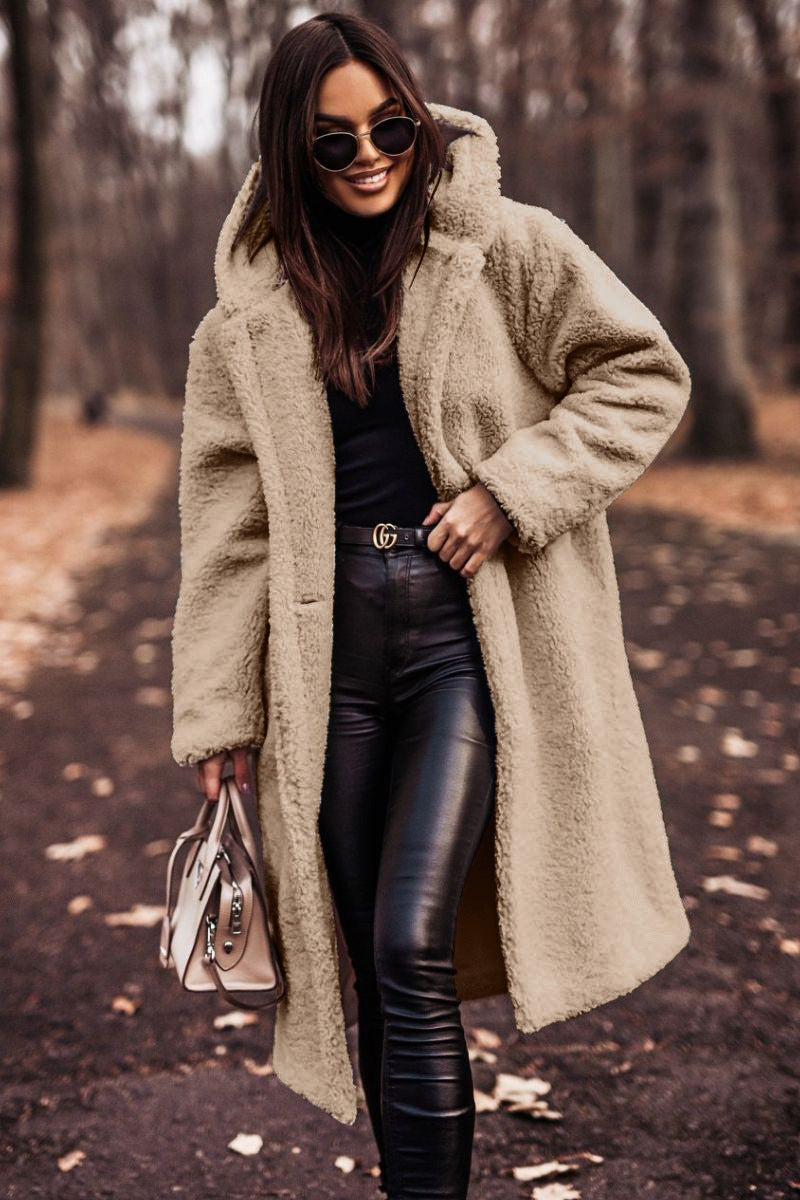Women's Mid-Calf Hooded Coat Relaxed Fit Casual - VibreMode