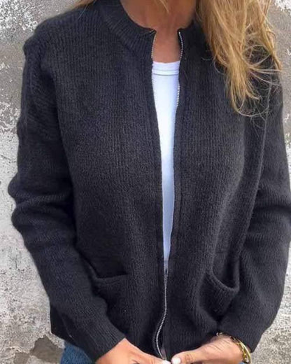 Women's Long Sleeve Sweater Patch Pockets
