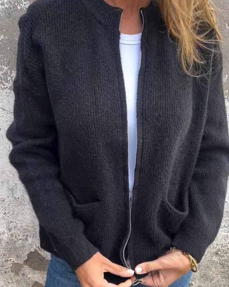 Women's Long Sleeve Sweater Patch Pockets