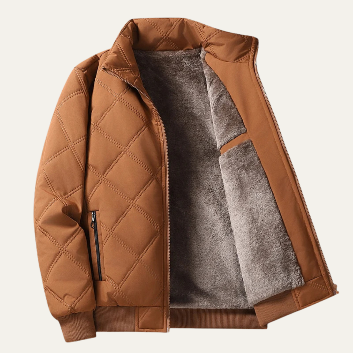 Men's Padded Quilted Fleece Jacket