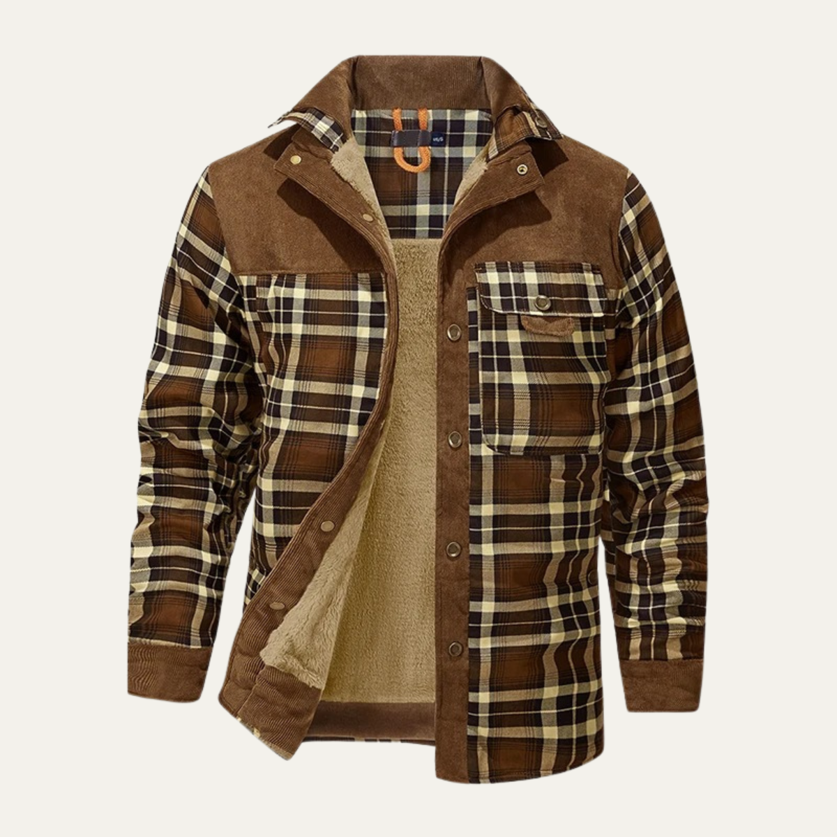 Men's Fleece Lined Flannel Jacket Plaid