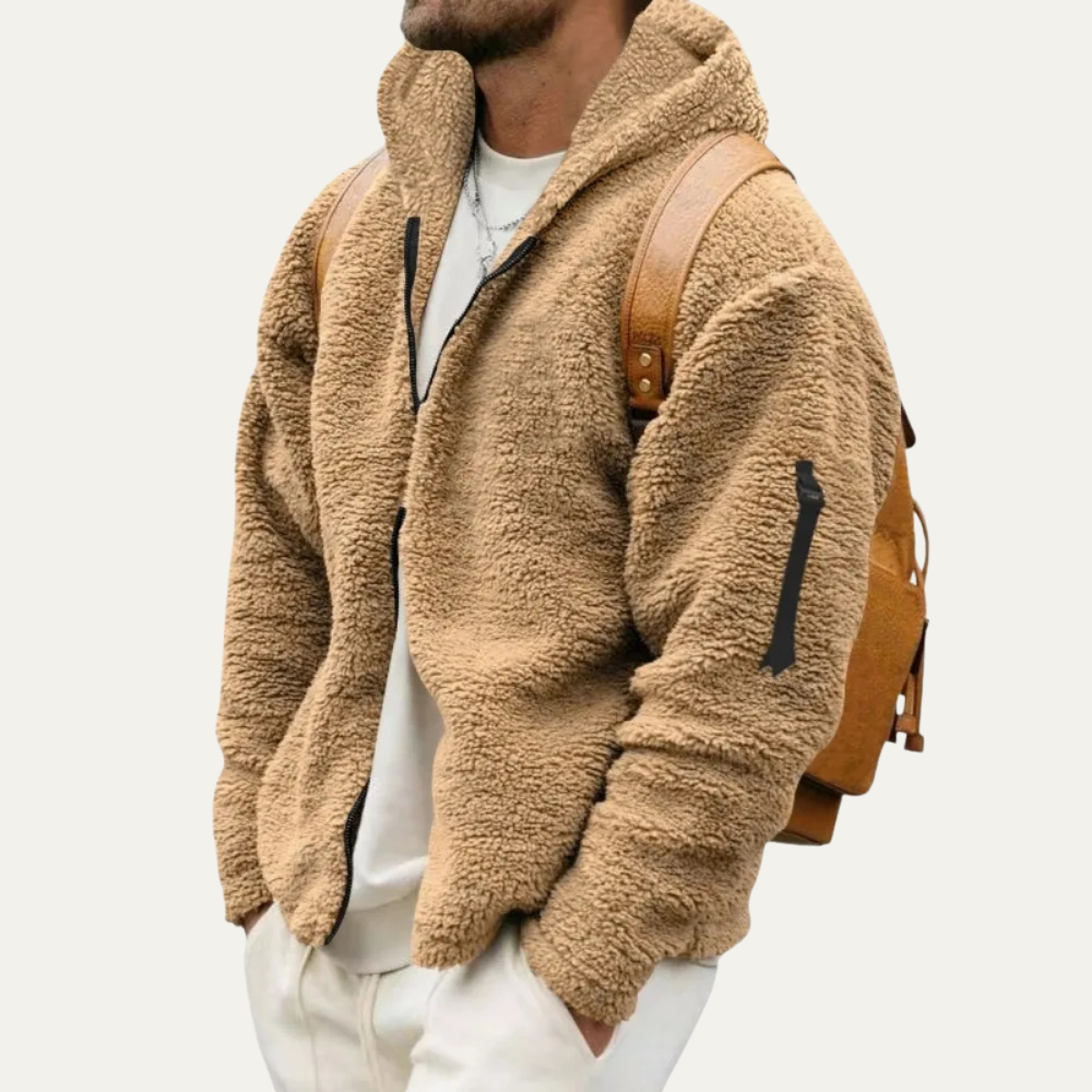 Men's Velvet Fleece Zip Up Hoodie Jacket