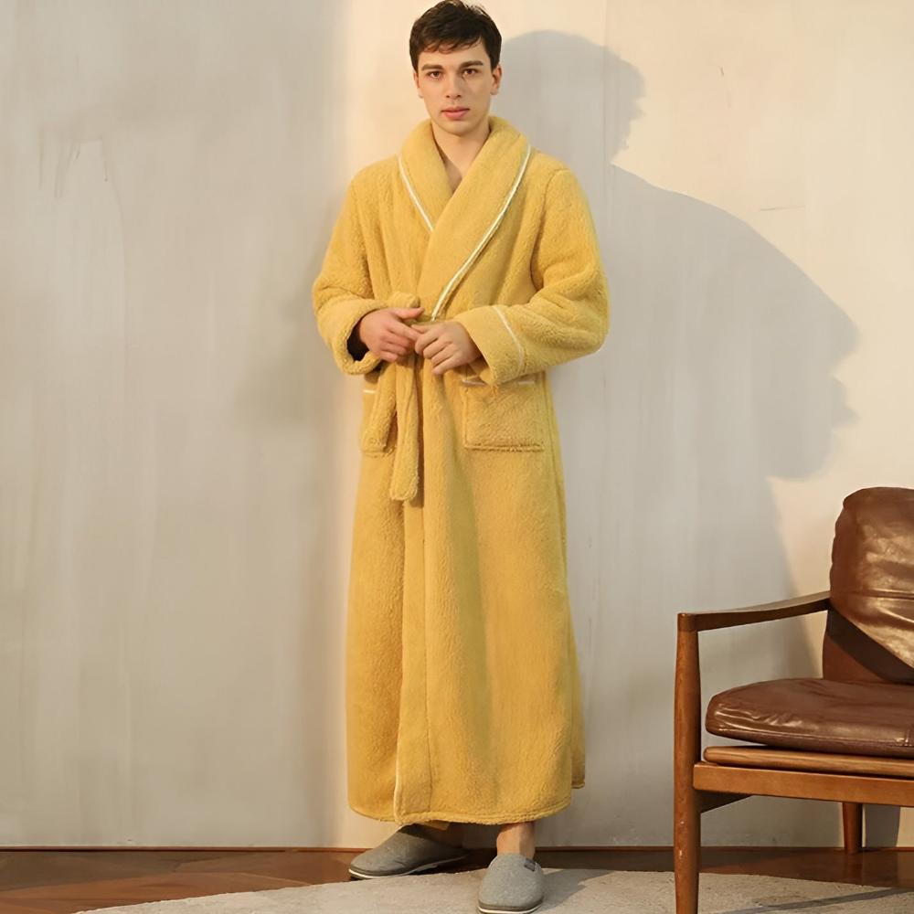 Soft Fleece Bathrobe Warm Comfortable
