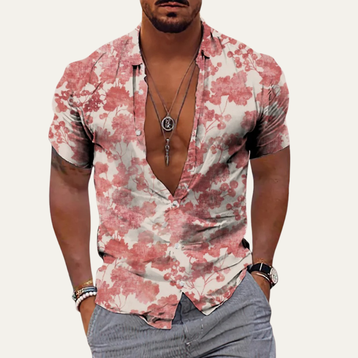 Men's Hawaiian Shirt Tropical Coconut Print