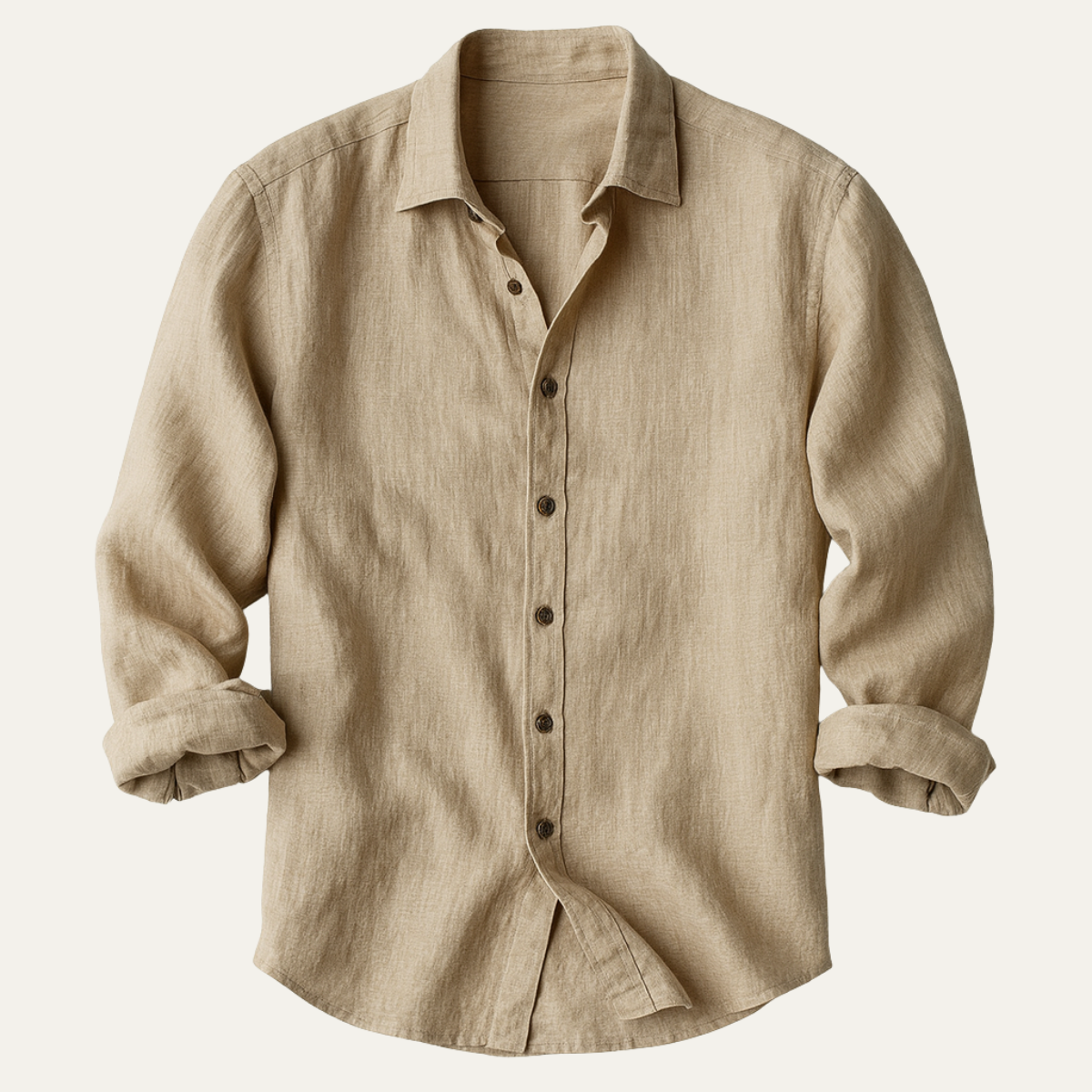 Men's Linen Long Sleeve Shirt Vintage Style - VibreMode