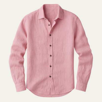 Men's Linen Long Sleeve Shirt Vintage Style