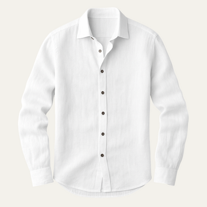 Men's Linen Long Sleeve Shirt Vintage Style