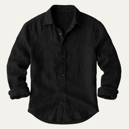 Men's Linen Long Sleeve Shirt Vintage Style