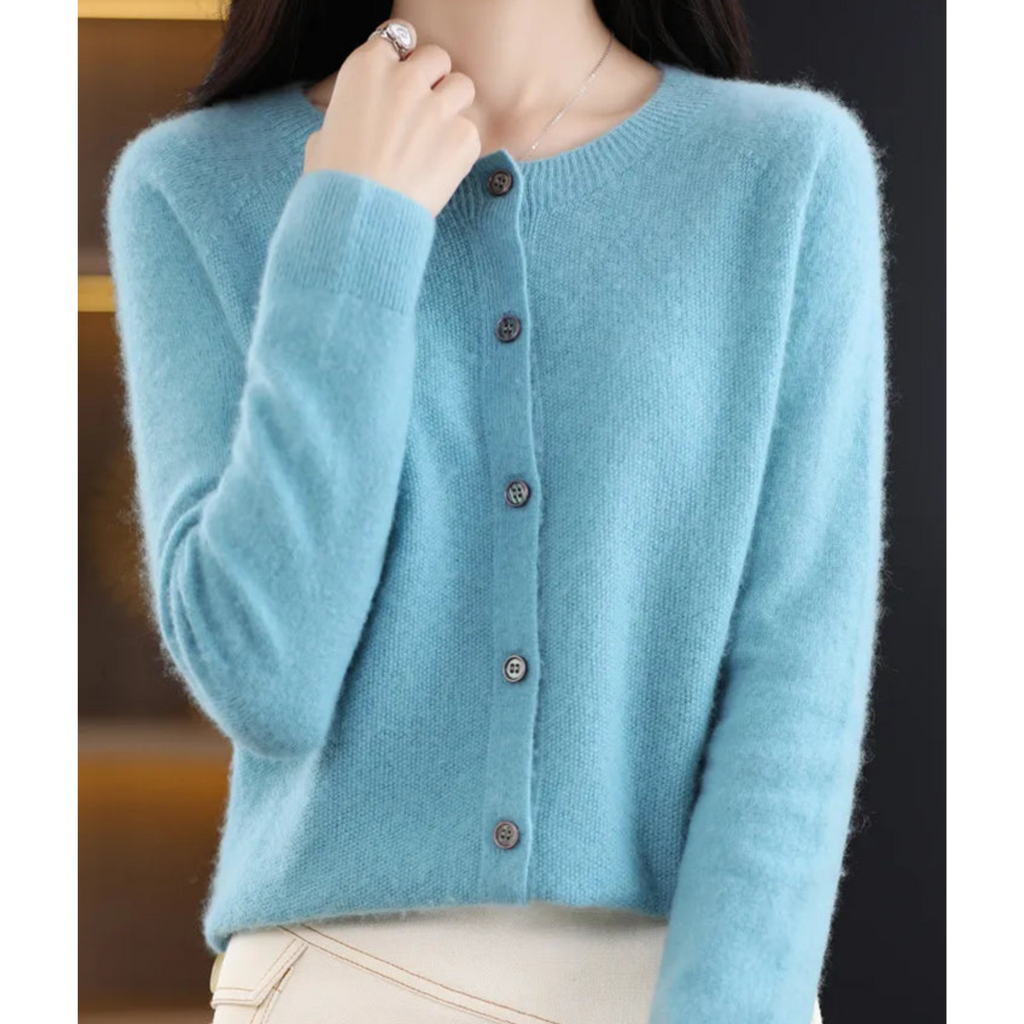 Lightweight Ladies Open Front Sweater