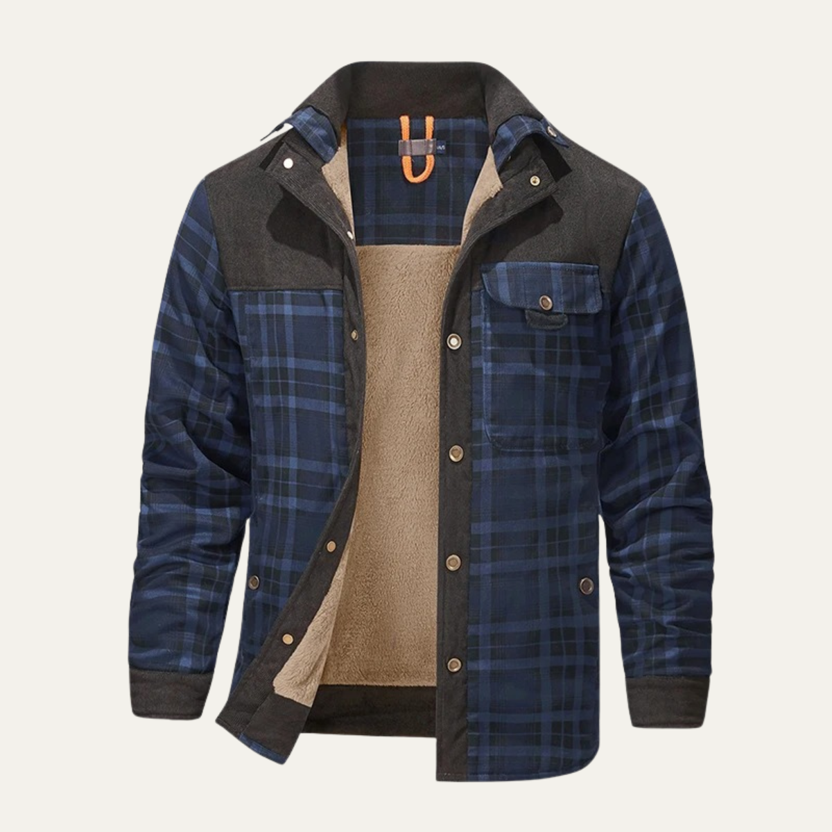 Men's Fleece Lined Flannel Jacket Plaid