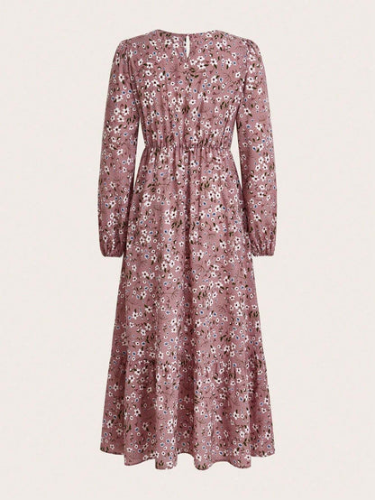 Bohemian Floral Long Sleeve Maxi Dress for Women