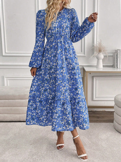 Bohemian Floral Long Sleeve Maxi Dress for Women