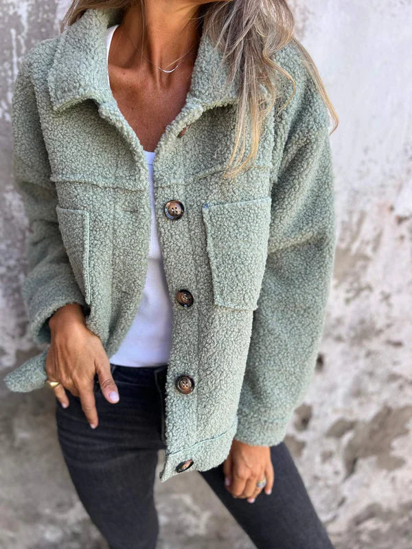 Women's Button Front Cardigan With Chest Pocket
