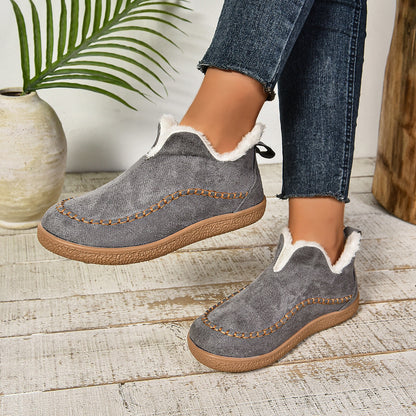 Women's Low Ankle Boots Rounded Toe Pull On Design