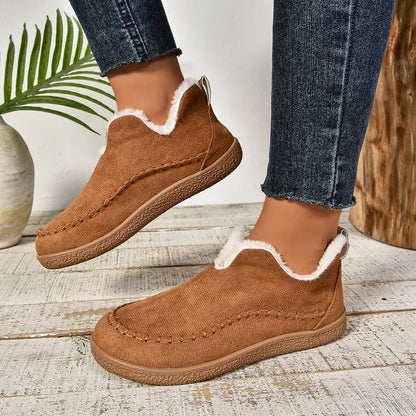 Women's Fur Lined Ankle Boots Anti-Slip Thick Sole