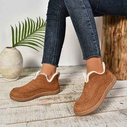 Women's Low Ankle Boots Rounded Toe Pull On Design