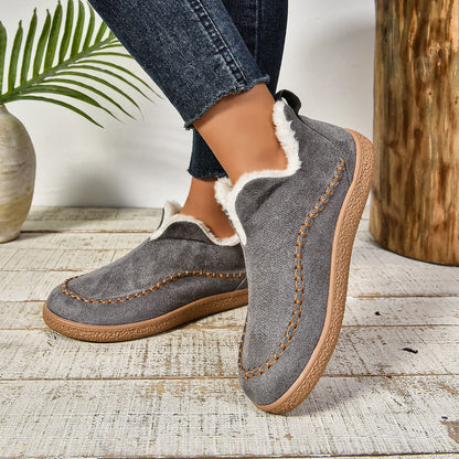 Women's Fur Lined Ankle Boots Anti-Slip Thick Sole