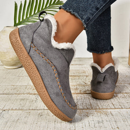 Women's Low Ankle Boots Rounded Toe Pull On Design